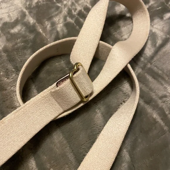 Coach Pink and Tan Canvas Crossbody with Gold-Tone Clasp - Picture 10 of 13